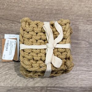 Square Crocheted Cotton Coasters (Set of 4)